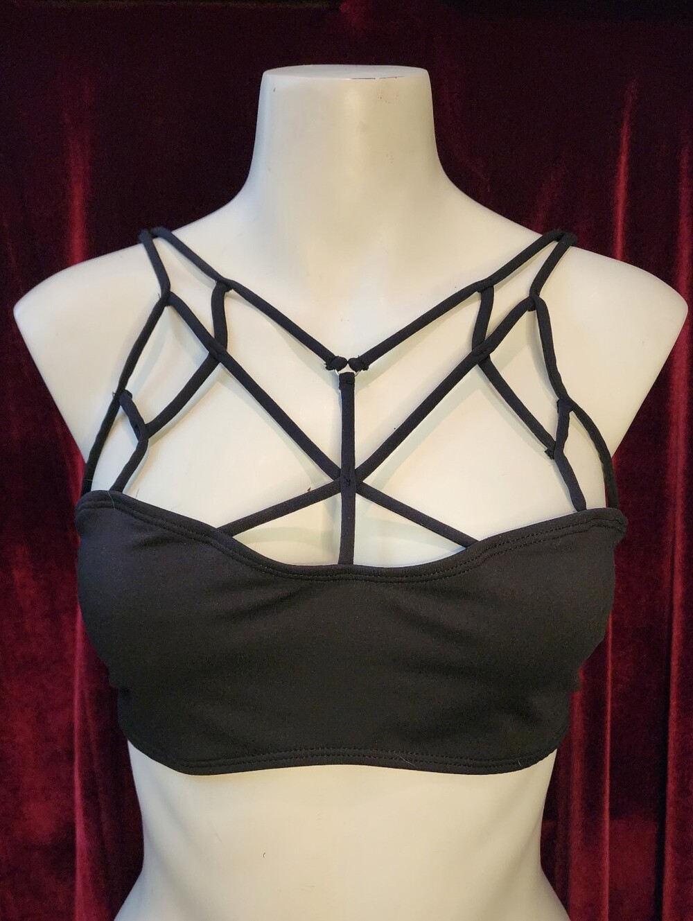 Blackheart Black Strappy Cage Bandeau Bralette